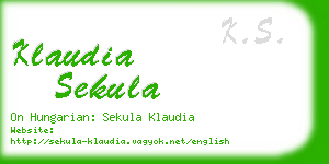 klaudia sekula business card